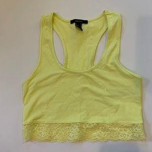 Neon yellow cropped tank. NWOT